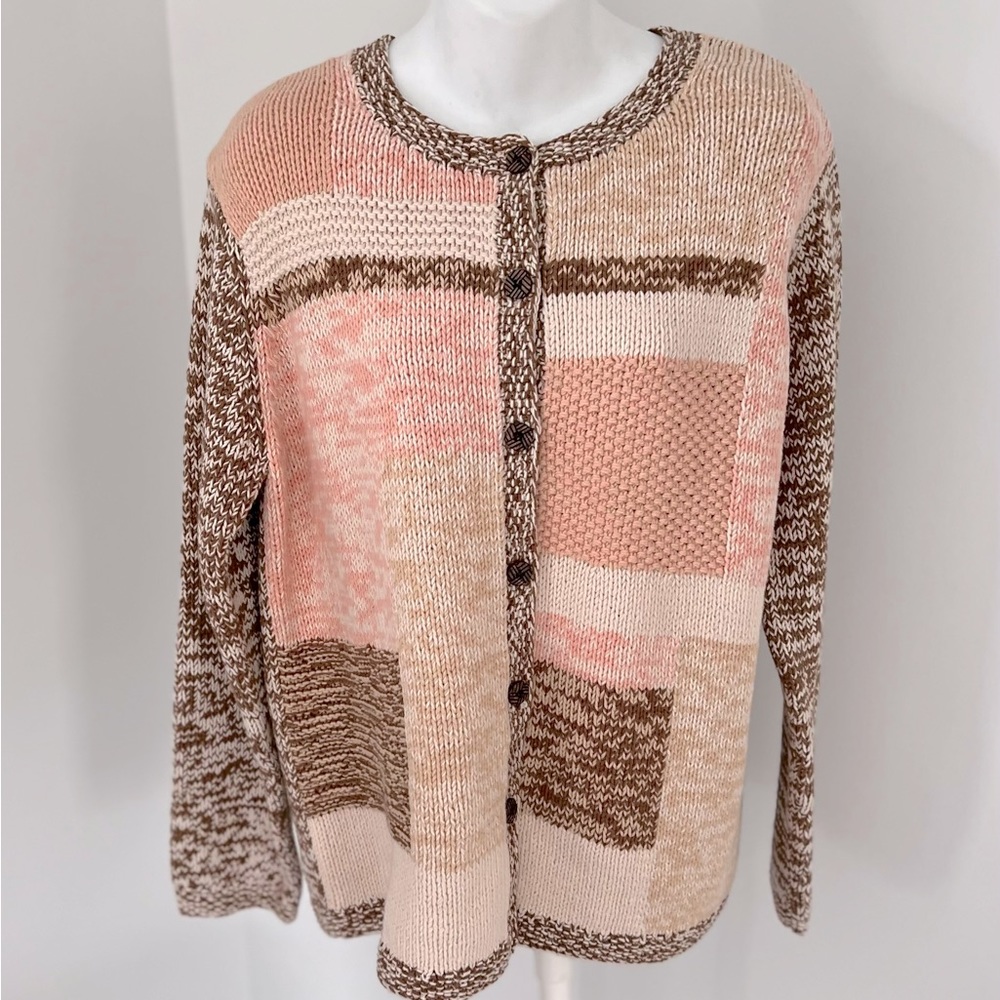 Orvis Patchwork Knit Buttondown Cardigan